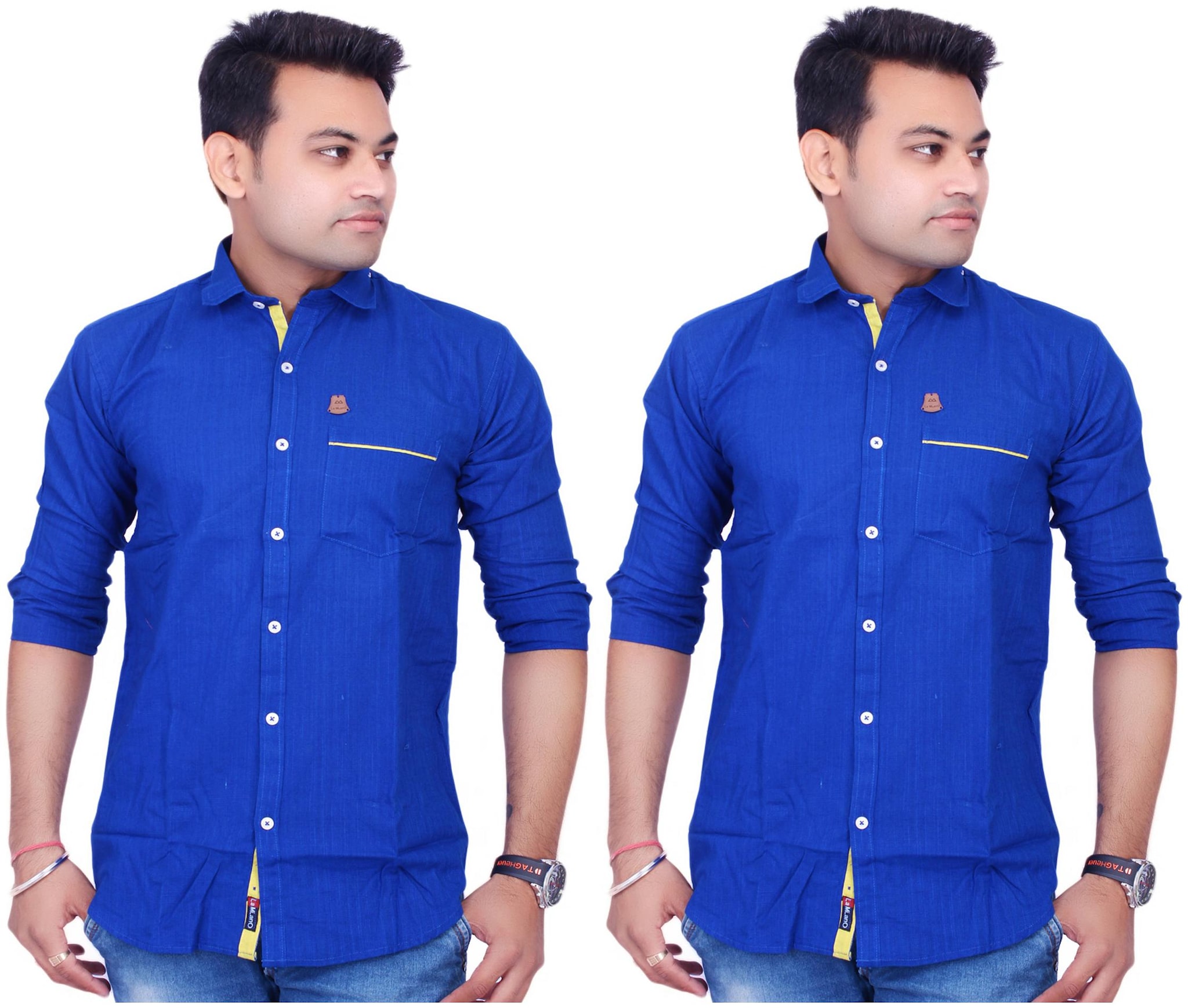 

La Milano Men Blue Solid Slim Fit Casual Shirt