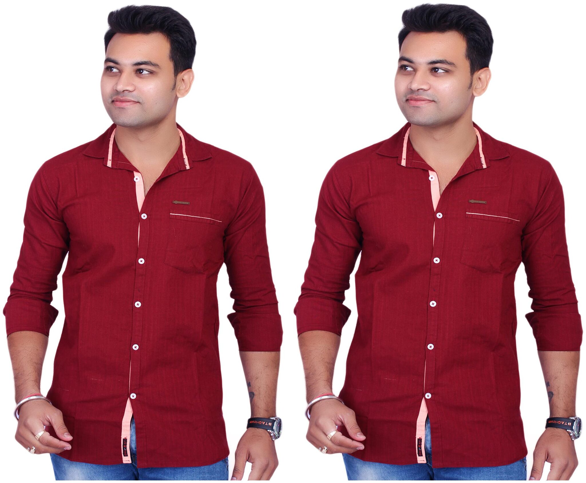 

La Milano Men Maroon Solid Slim Fit Casual Shirt