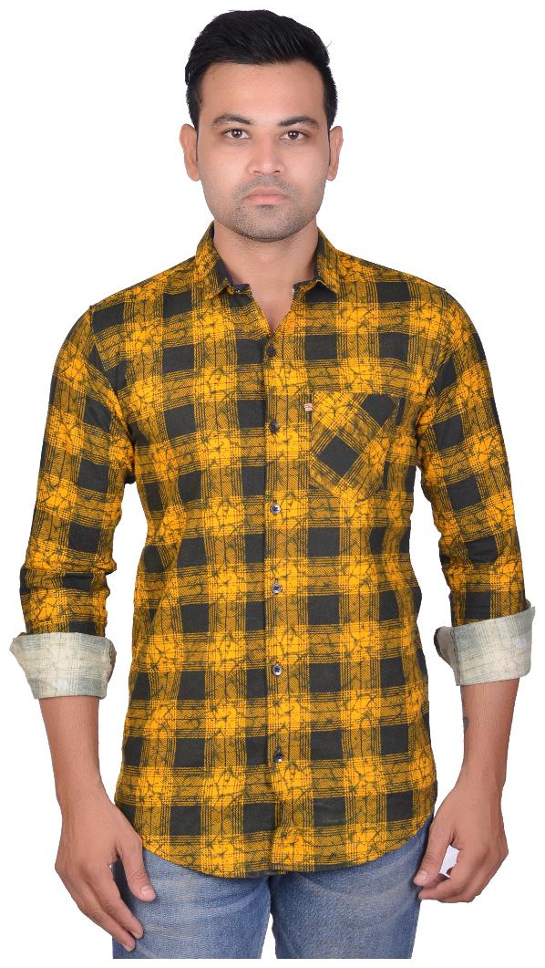 

La Milano Men Yellow Checked Slim Fit Casual Shirt