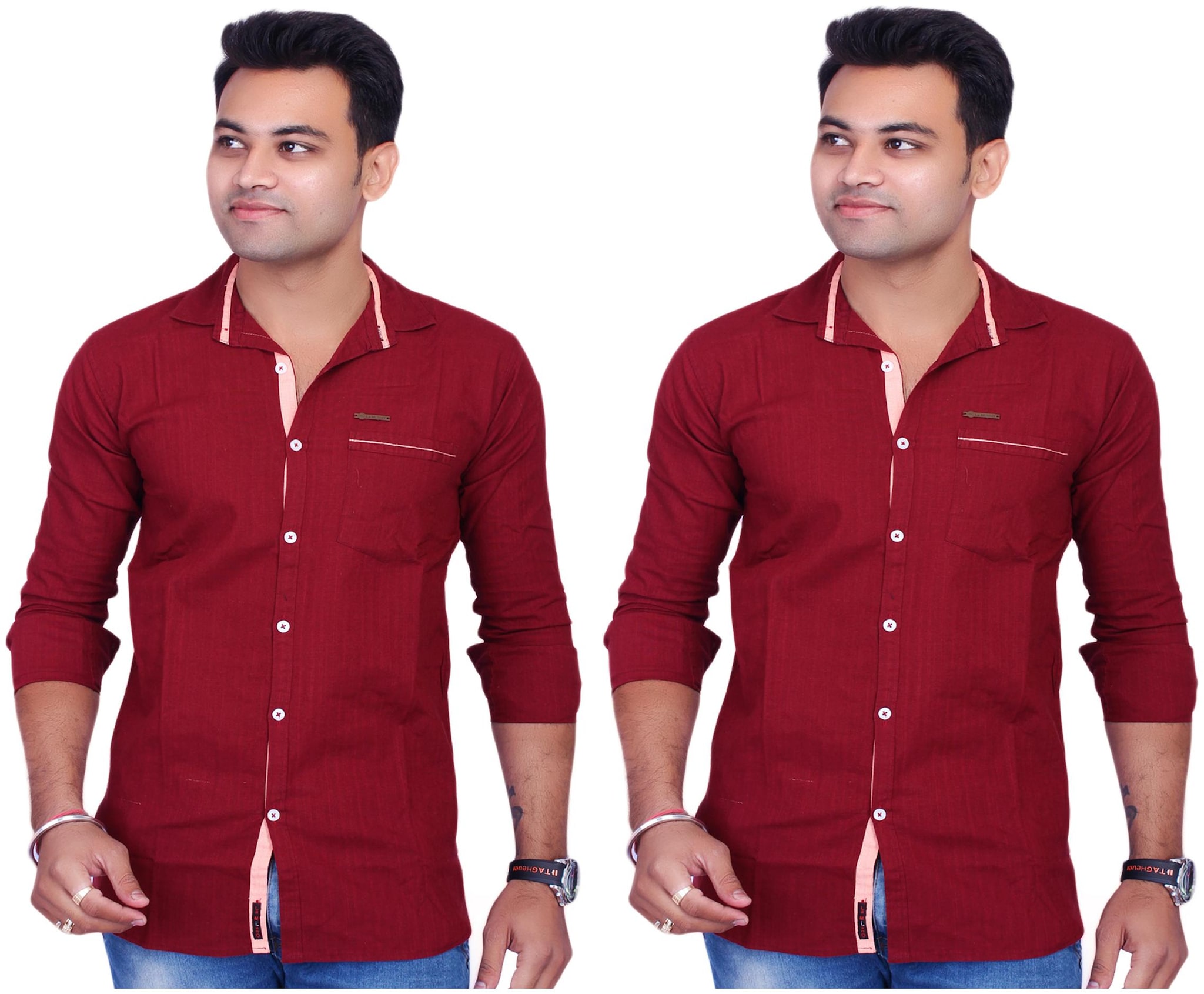 

La Milano Men Maroon Solid Slim Fit Casual Shirt