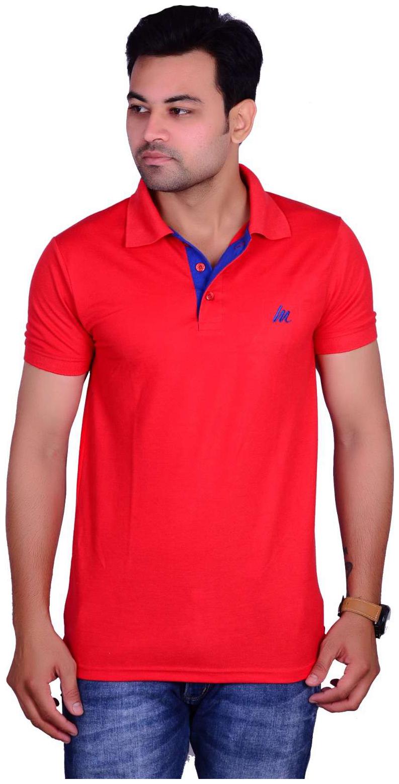 

La Milano Men Red Slim fit Cotton Polo collar T-Shirt - Pack Of 1