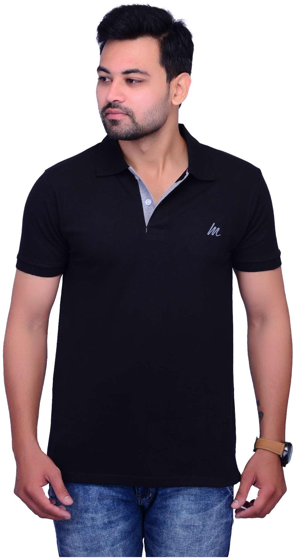 

La Milano Men Black Slim fit Cotton Polo collar T-Shirt - Pack Of 1