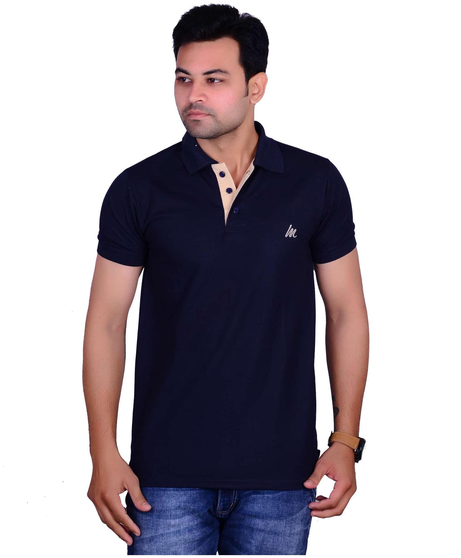 

La Milano Men Black Slim fit Cotton Polo collar T-Shirt - Pack Of 1