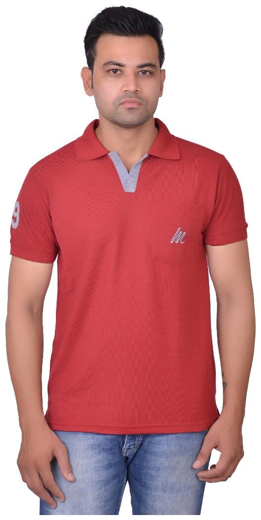 

La Milano Men Red Slim fit Cotton Polo collar T-Shirt - Pack Of 1