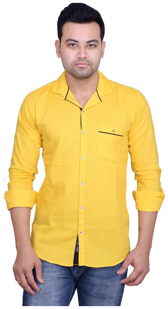 

La Milano Men Yellow Solid Slim Fit Casual Shirt