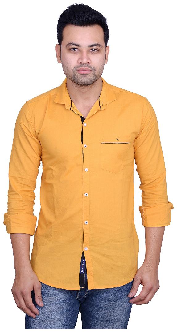 

La Milano Men Yellow Abstract Slim Fit Casual Shirt