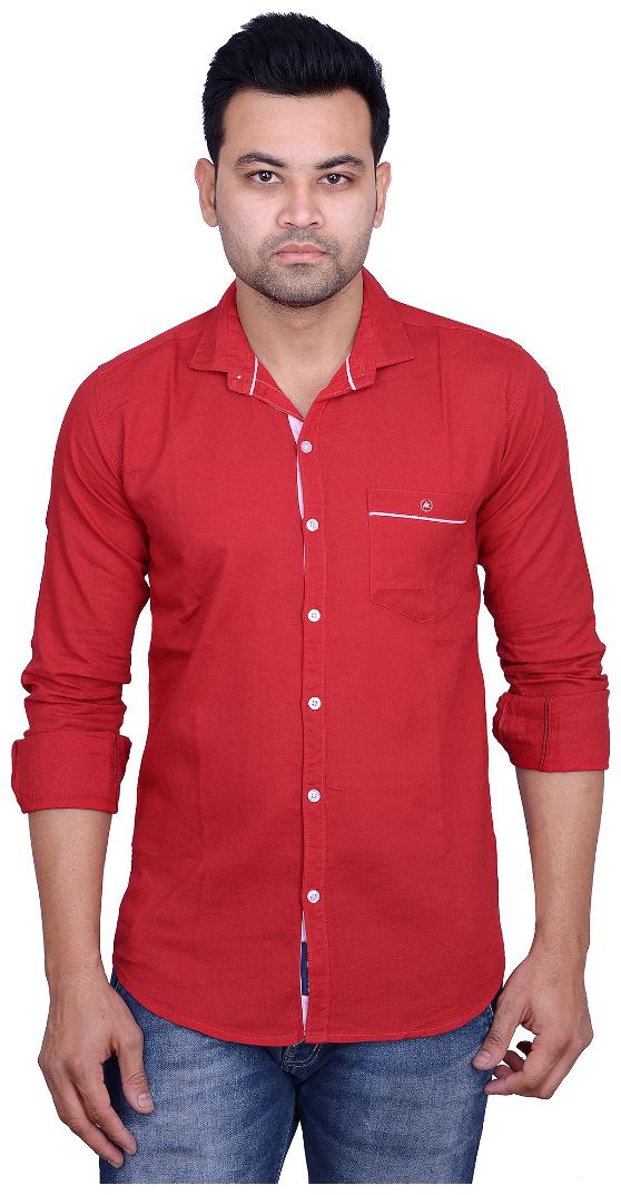 

La Milano Men Red Abstract Slim Fit Casual Shirt