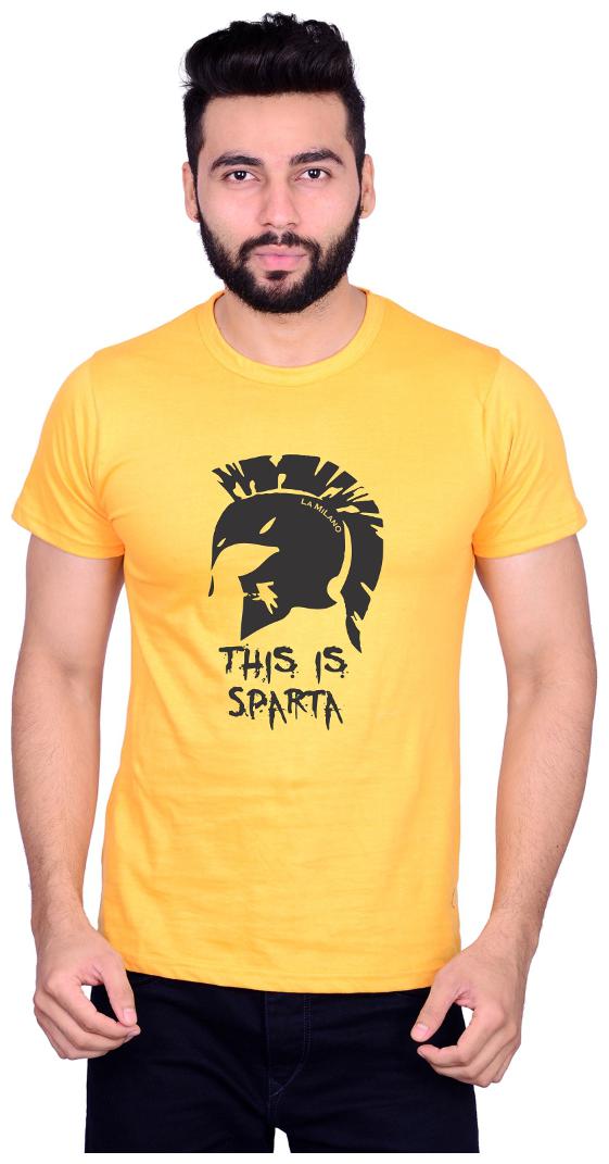 

La Milano Men Yellow Slim fit Cotton Round neck T-Shirt - Pack Of 1