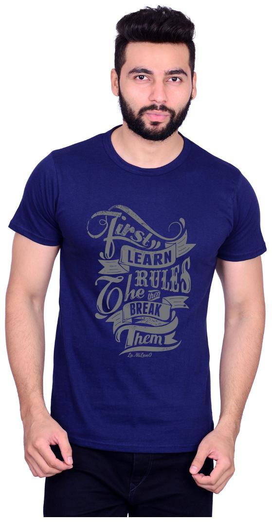 

La Milano Men Blue Slim fit Cotton Round neck T-Shirt - Pack Of 1