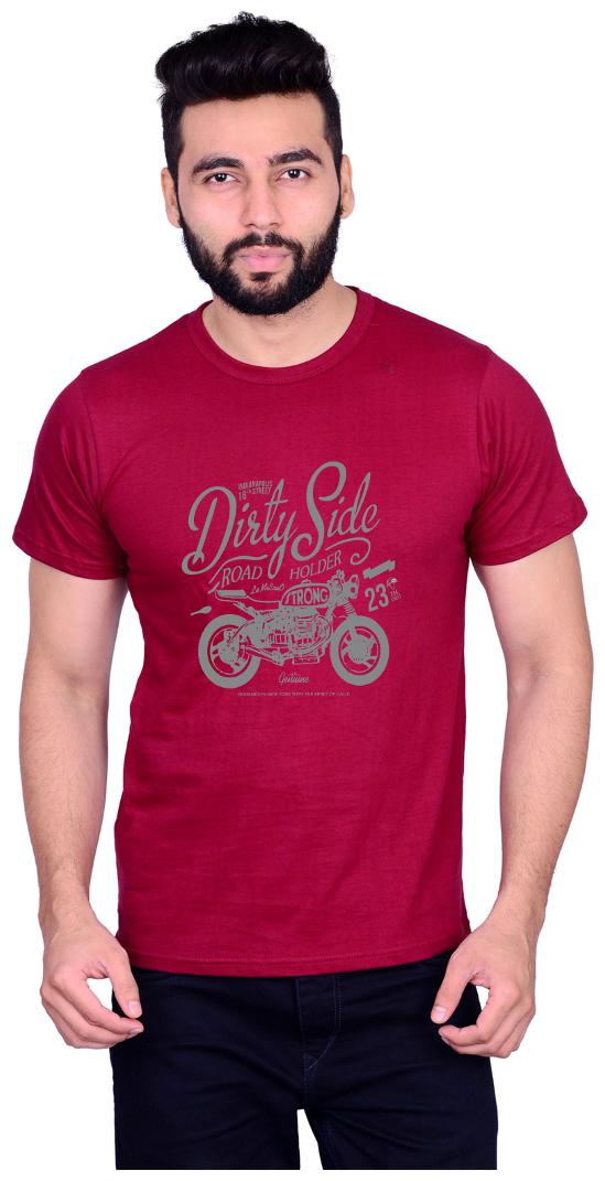 

La Milano Men Pink Slim fit Cotton Round neck T-Shirt - Pack Of 1