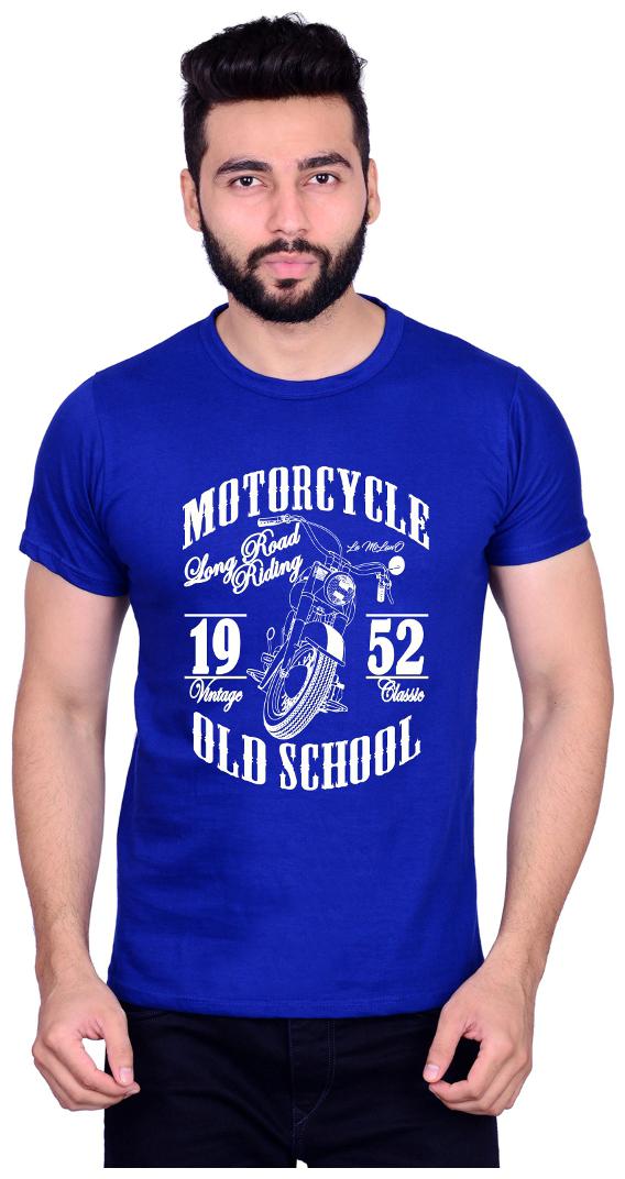 

La Milano Men s Slim Fit Round Neck Printed T-Shirt - Blue