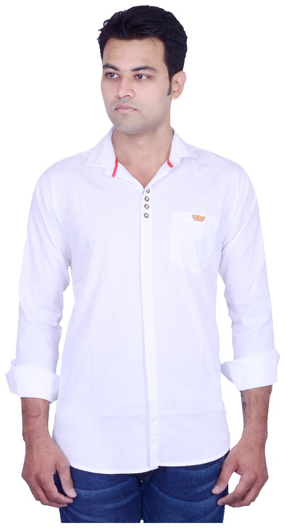 

La Milano Men White Solid Slim Fit Casual Shirt