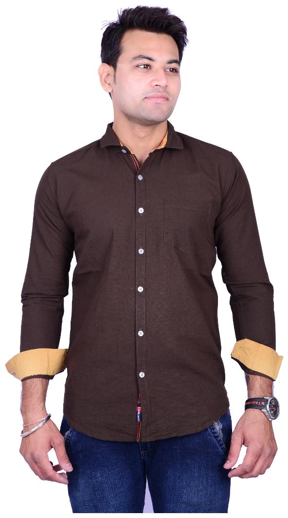 

La Milano Men Brown Solid Regular Fit Casual Shirt