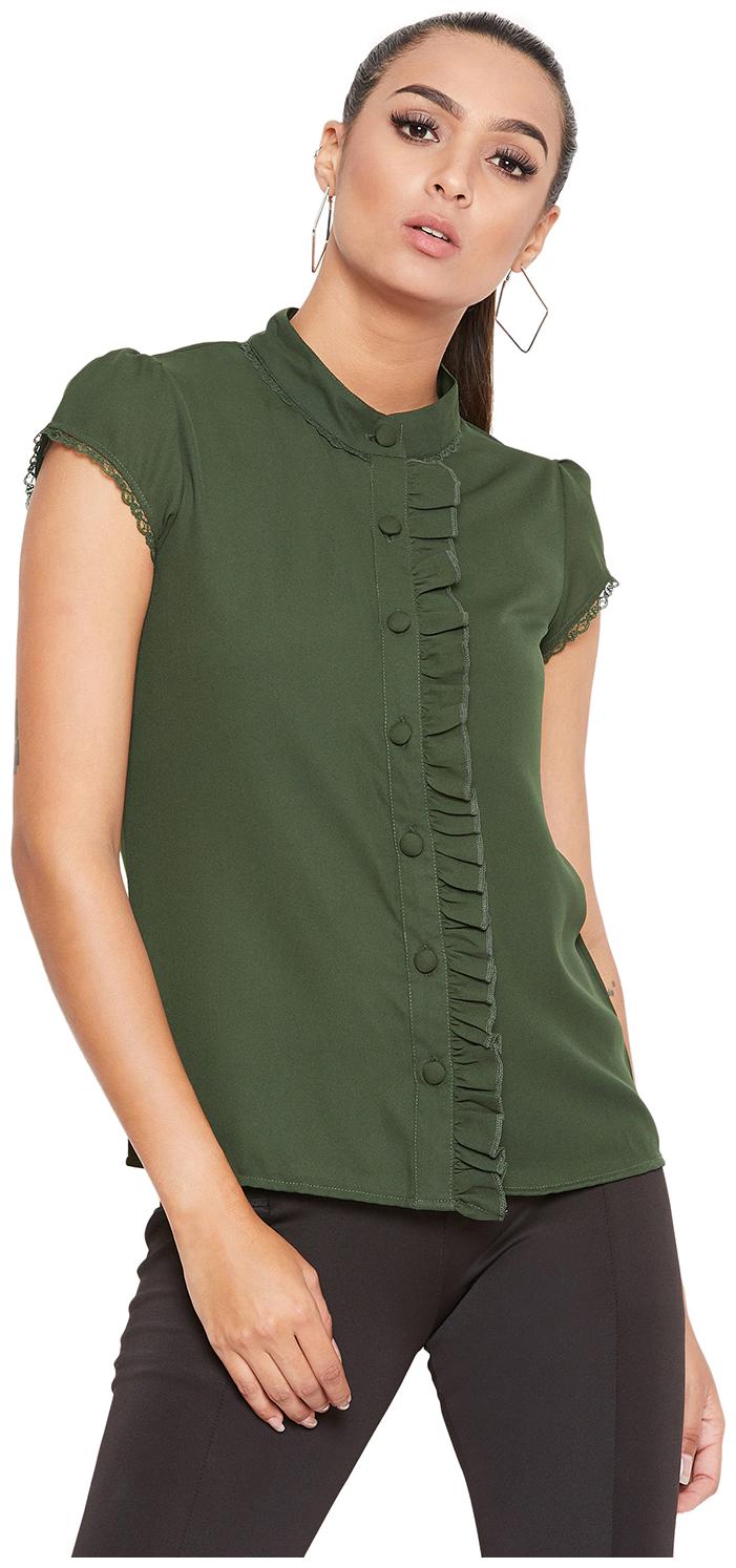 

La Zoire Women Green Solid Regular Fit Shirt