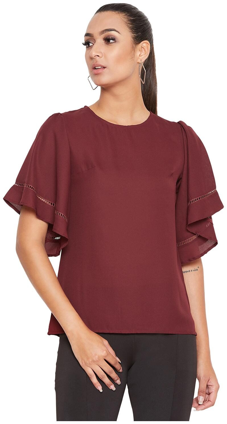 

La Zoire Women Solid Regular top - Maroon