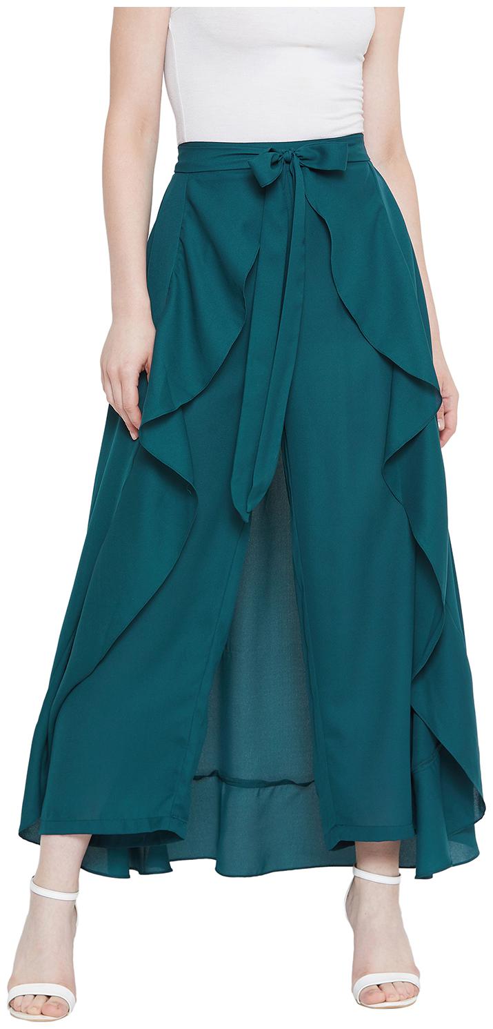 

La Zoire Blue Solid Straight Palazzo