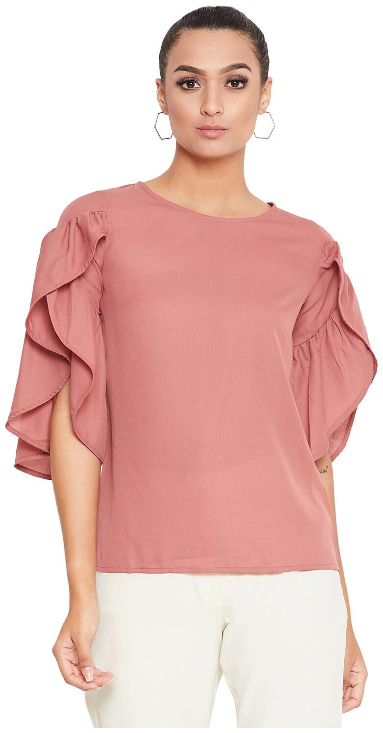 

La Zoire Women Solid Regular top - Peach