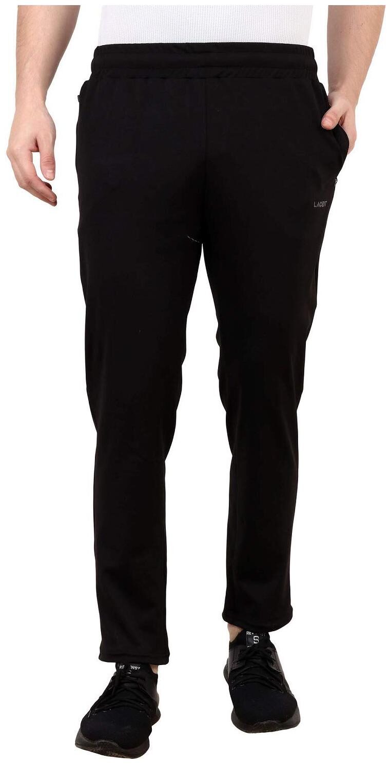 

LACE IT Men Black Solid Slim fit Track pants