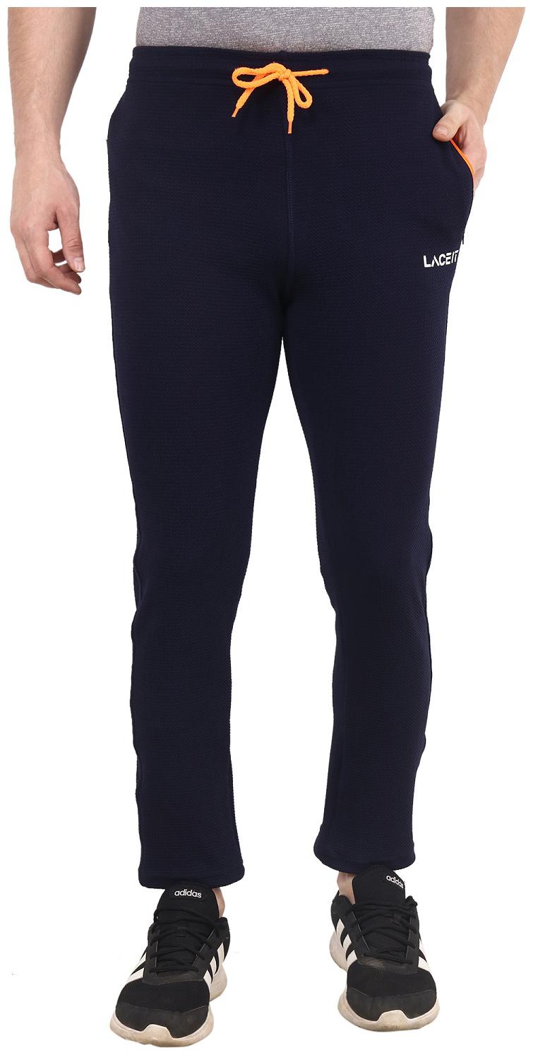 

LACE IT Men Navy blue Solid Slim fit Track pants