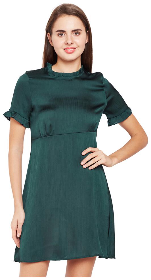 

OXOLLOXO Green Solid A-line dress