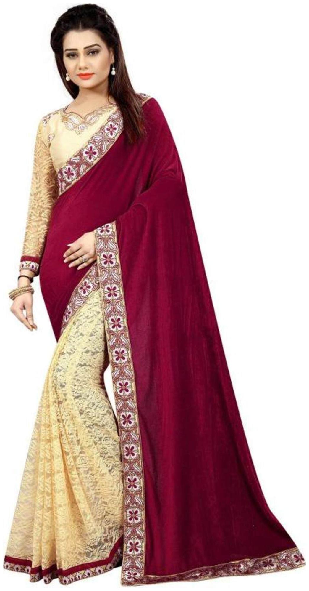 

LADY SHOPI Velvet Universal Sarees (Multi)