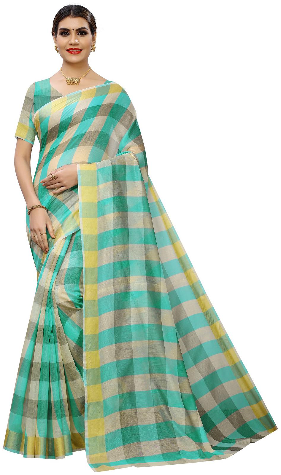 

Lady Shopi Women Party Wear Regular Saree With Unstitched Blouse (Dark Green)