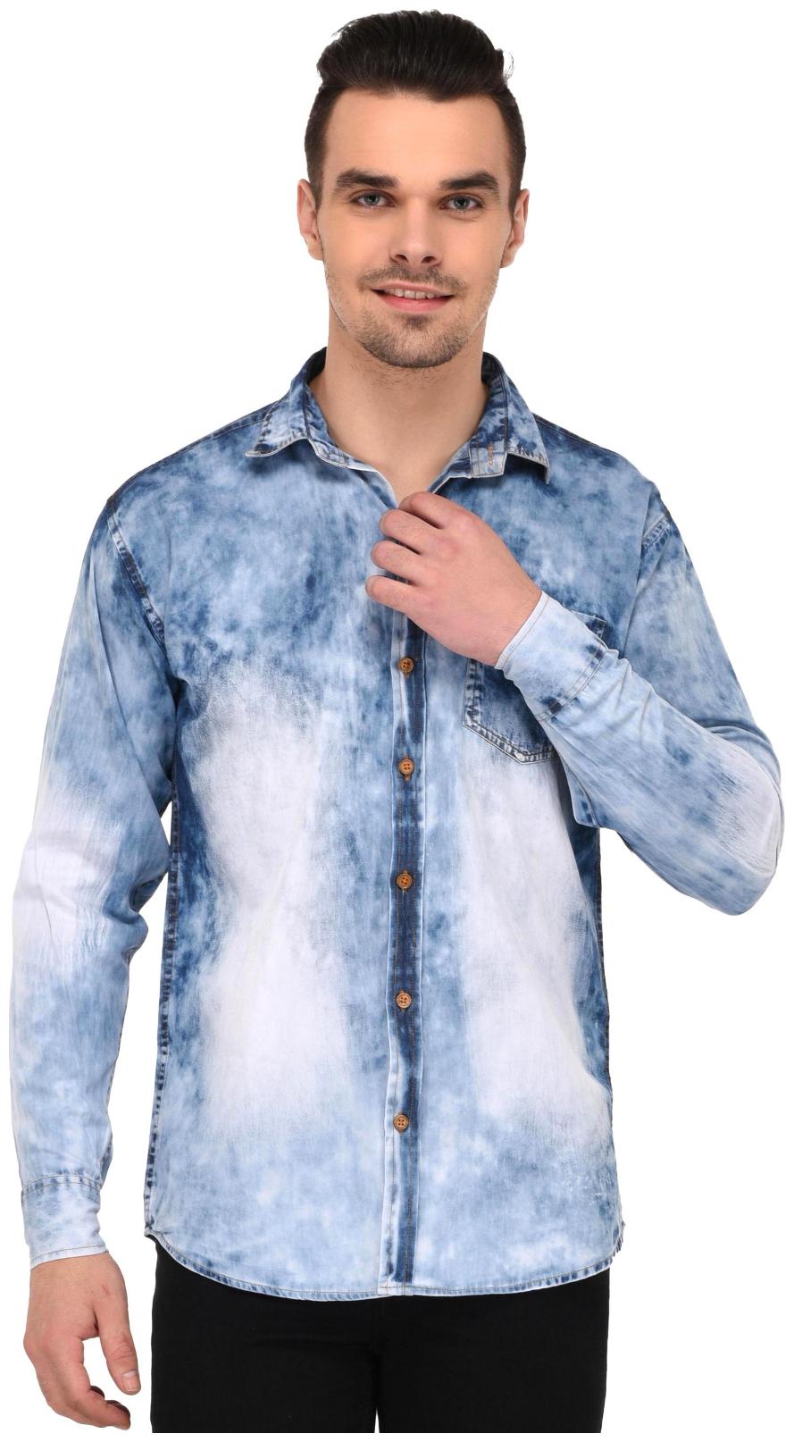 

Lafantar Men Blue Solid Slim Fit Casual Shirt
