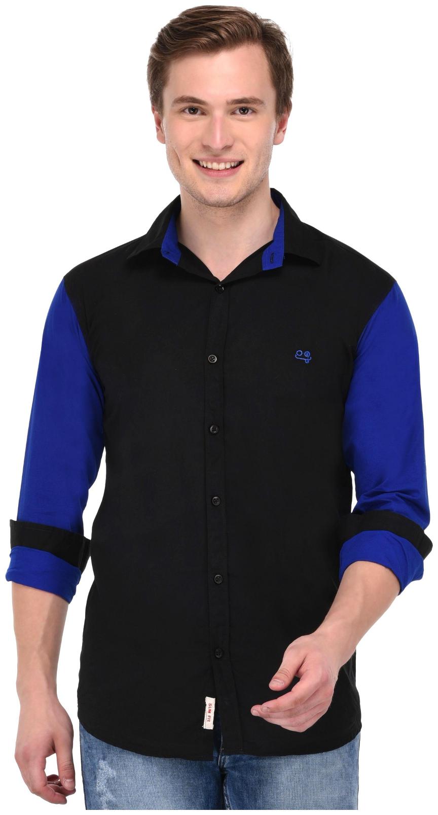 

Lafantar Men Black Solid Regular Fit Casual Shirt