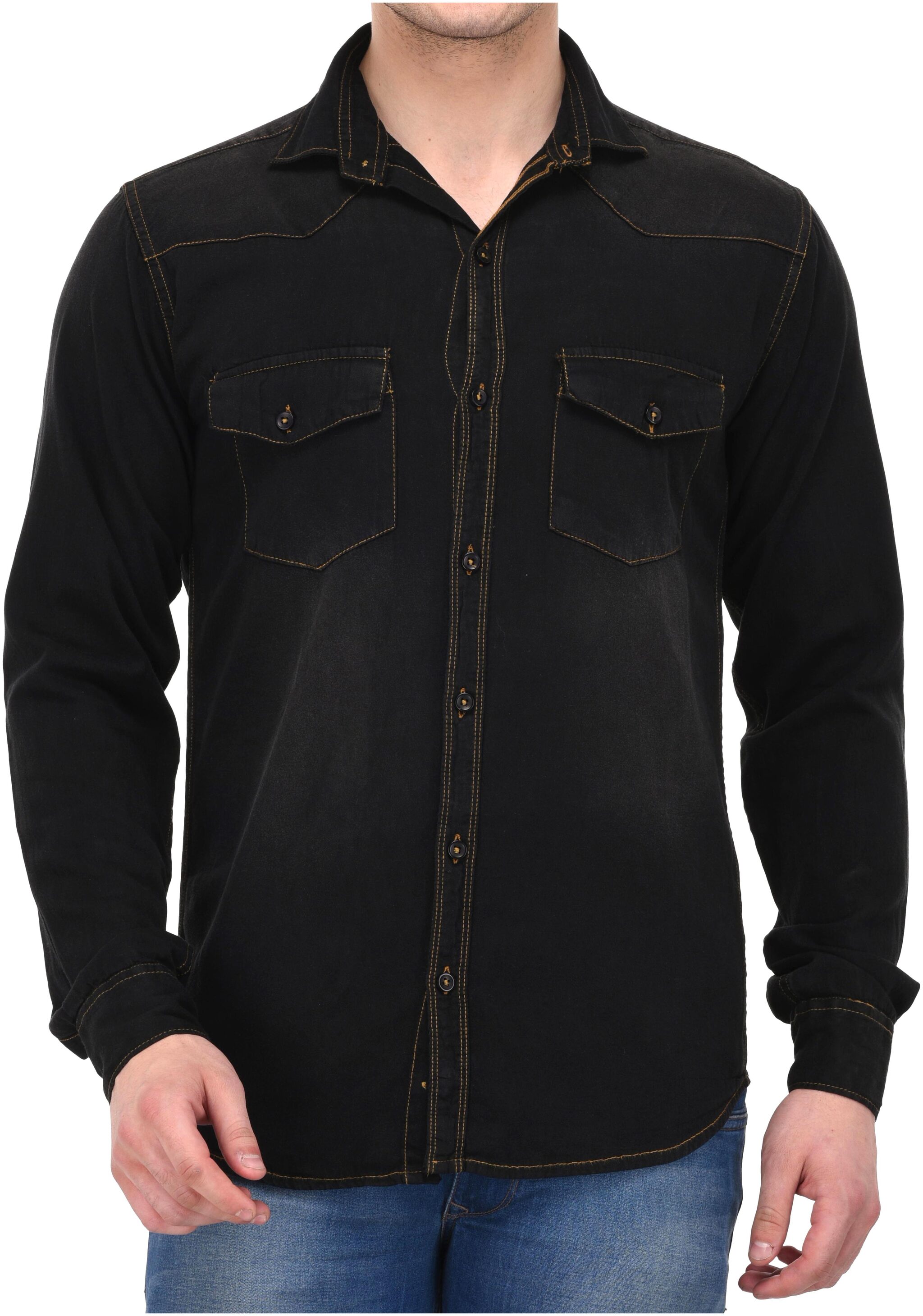 

Lafantar Men Black Solid Slim Fit Casual Shirt