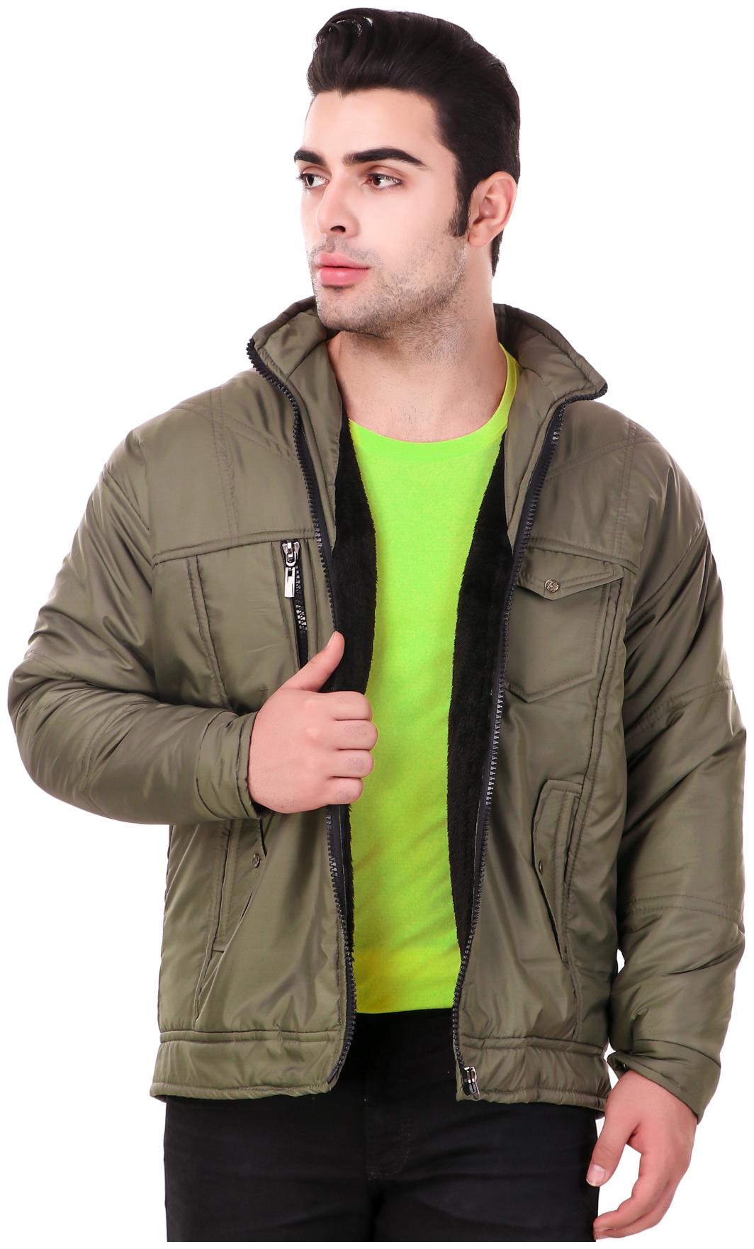 

Lafantar Men Green Solid Quilted jacket