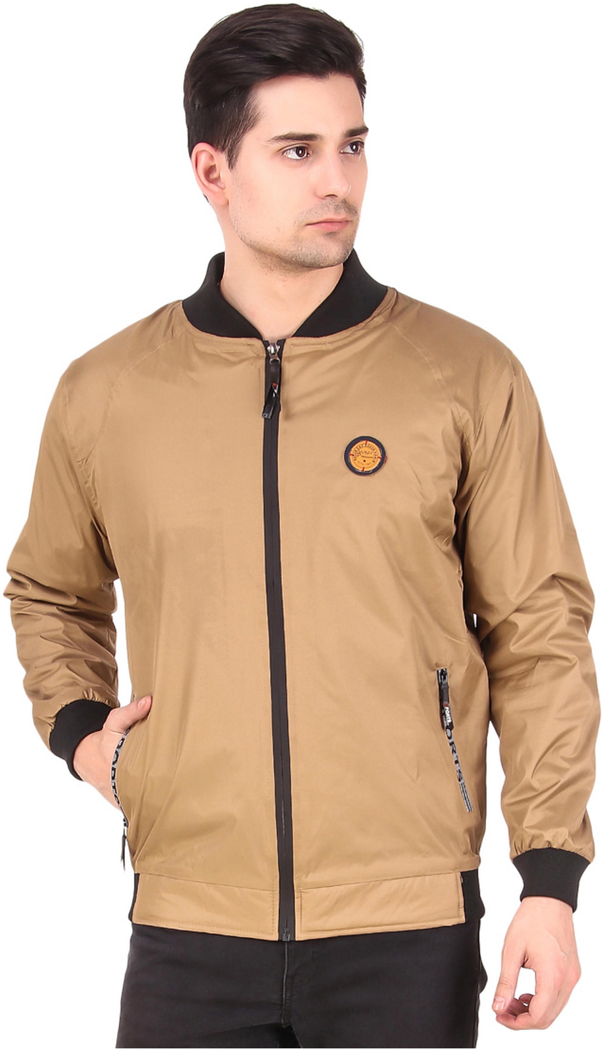 

Lafantar Men Cotton Blend Casual Jackets Beige