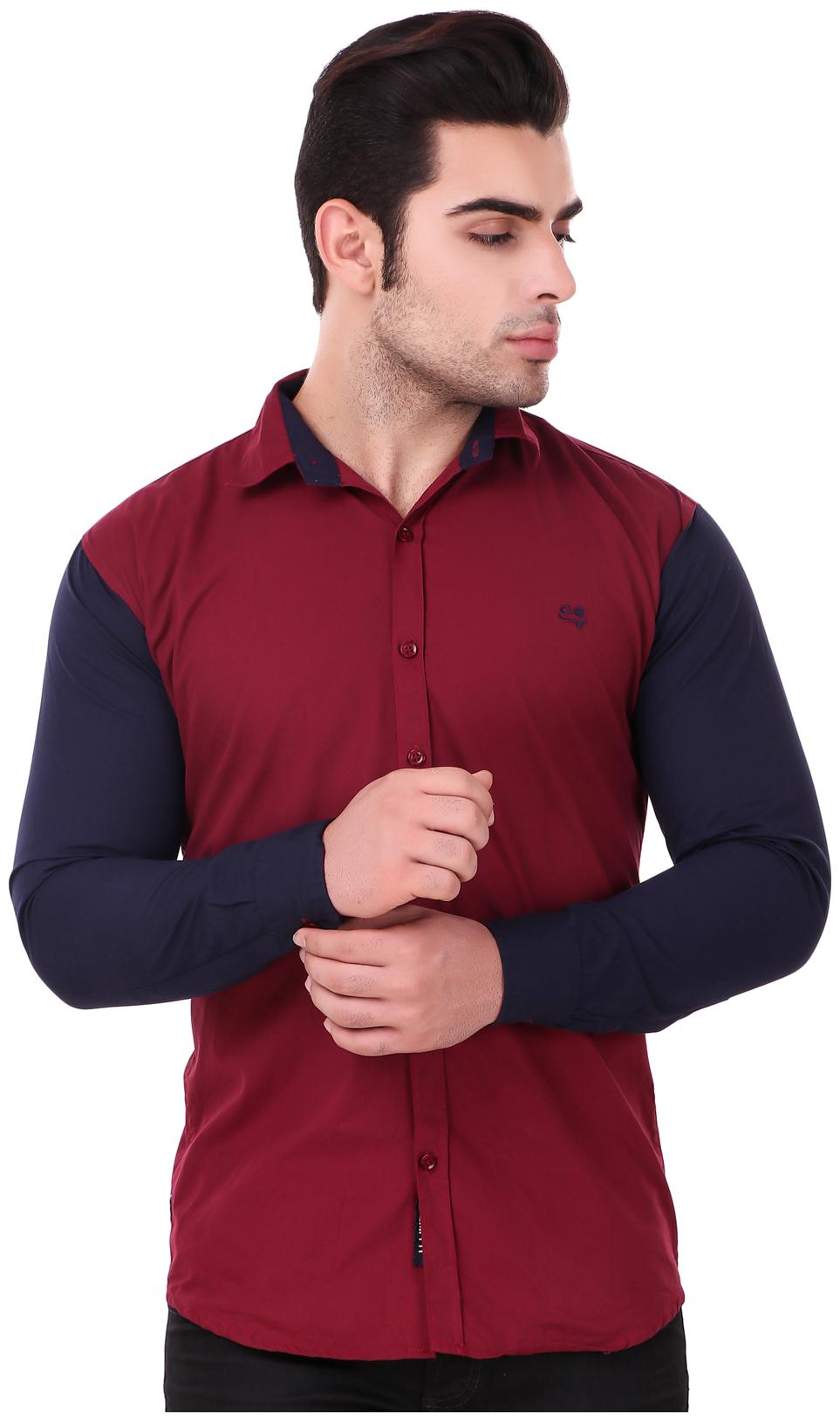 

Lafantar Men Red Solid Regular Fit Casual Shirt