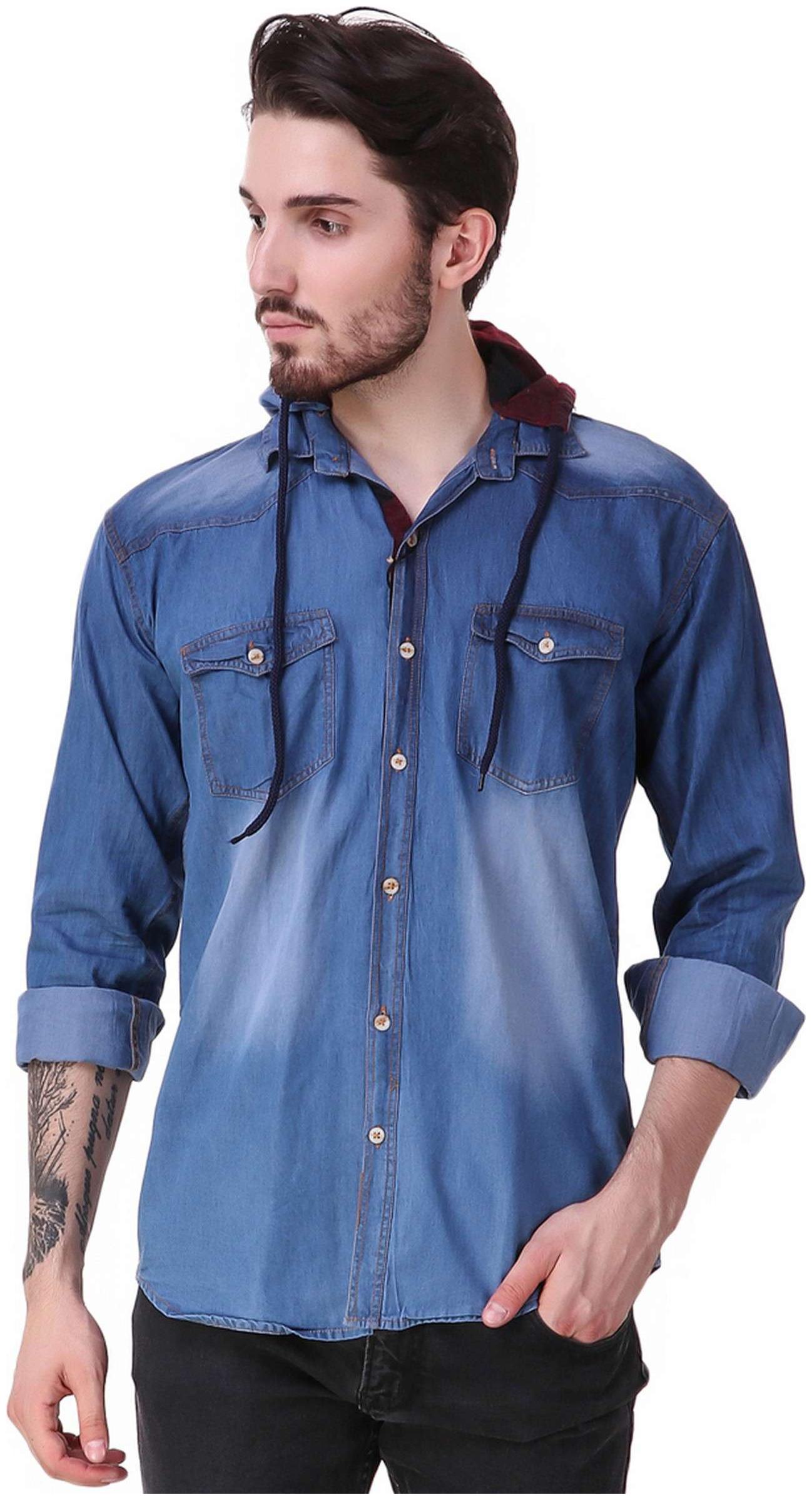 

Lafantar Men Blue Solid Regular Fit Casual Shirt