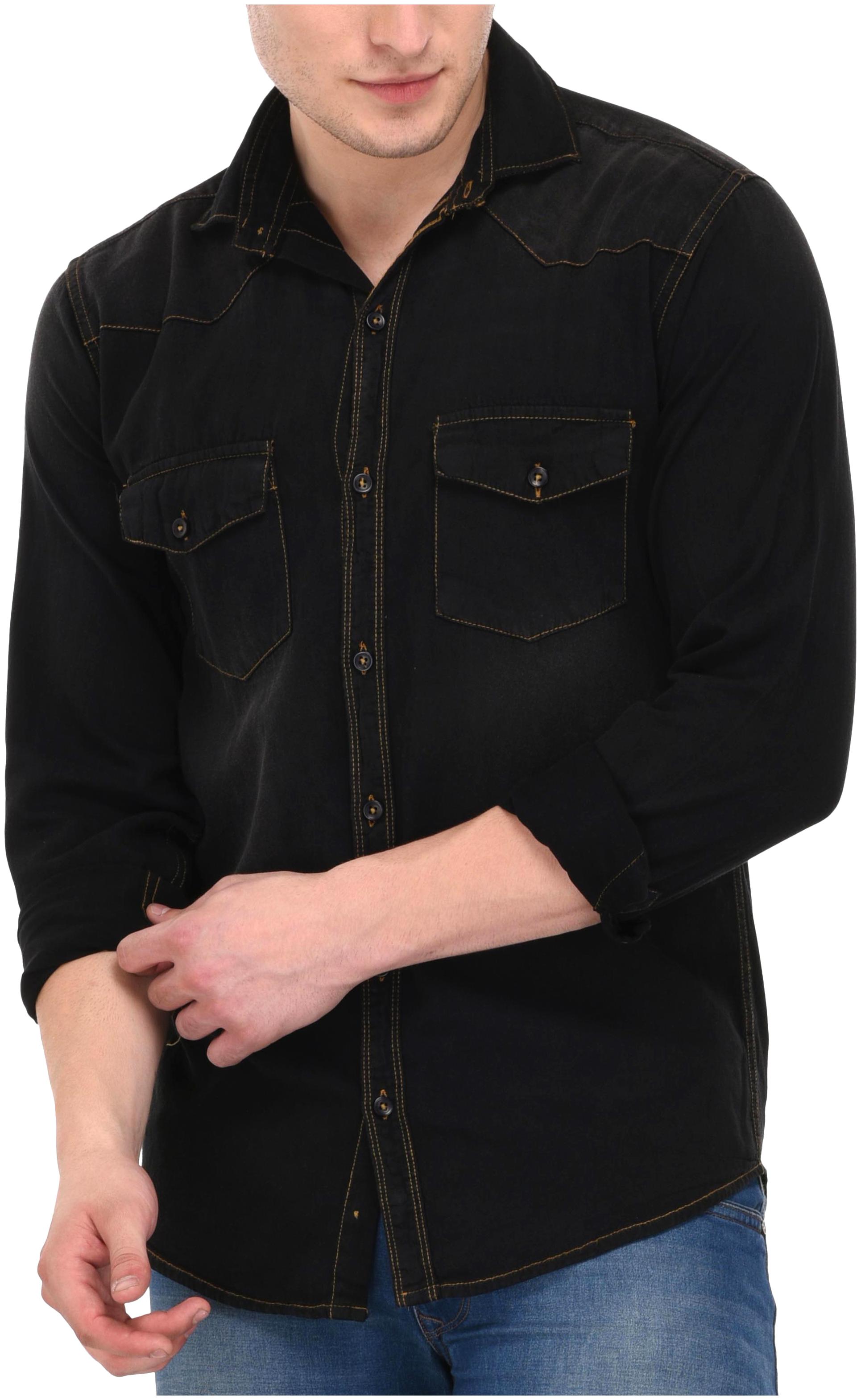 

Lafantar Men Black Solid Slim Fit Casual Shirt