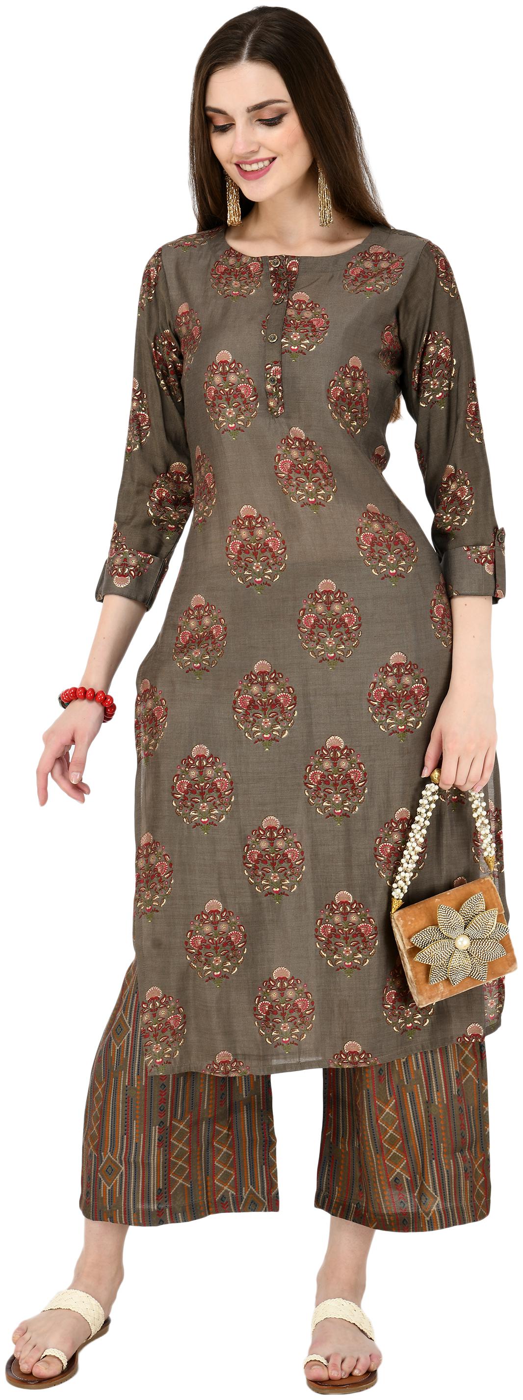 

LAGI GREY KURTA PALAZZO SET