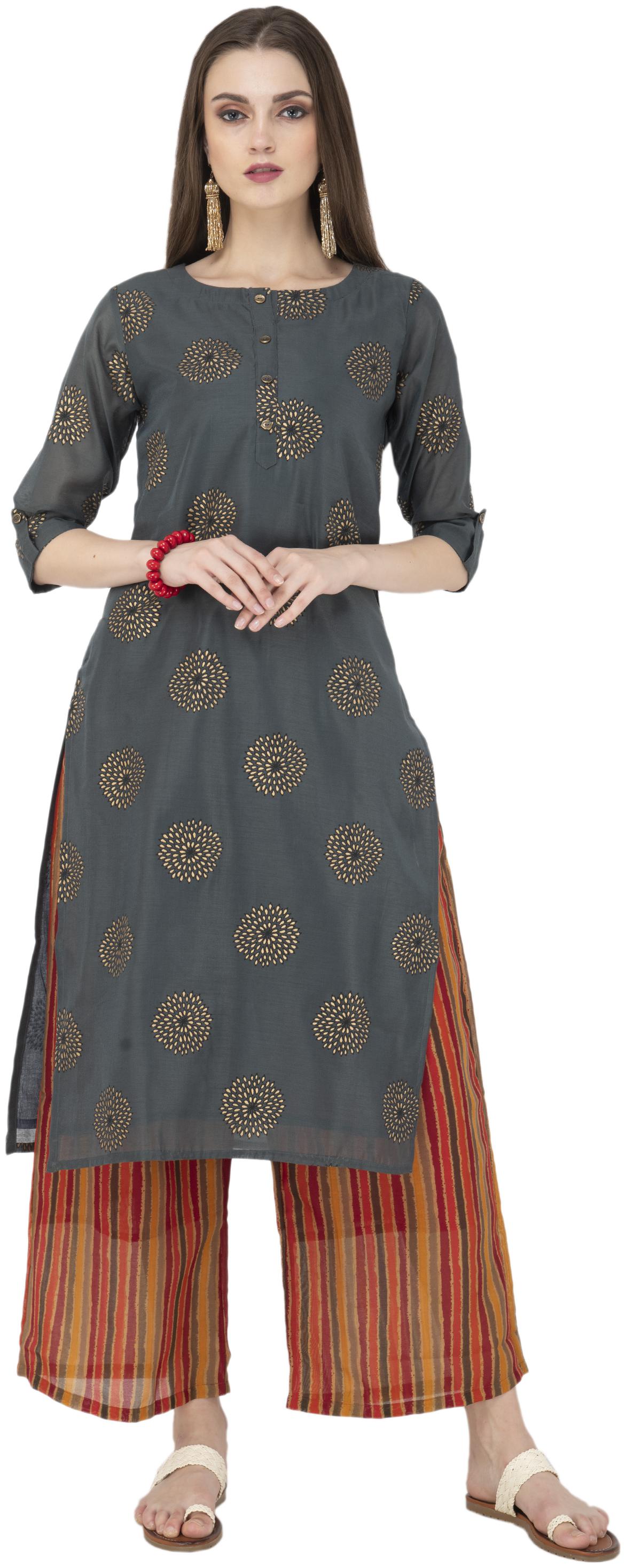 

LAGI GREY KURTA PALAZZO SET