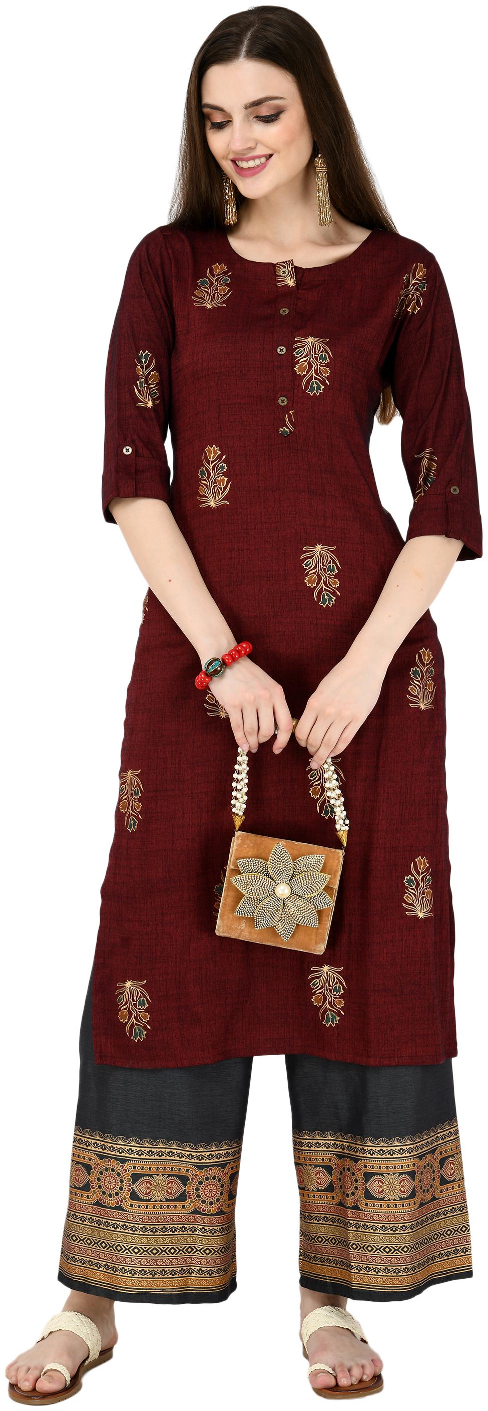 

LAGI MAROON KURTA PALAZZO SET