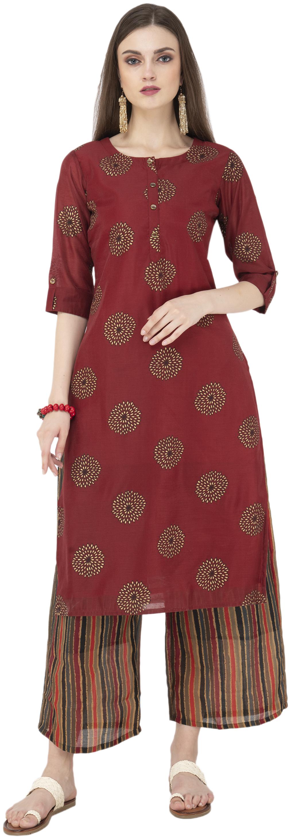

LAGI MAROON KURTA PALAZZO SET