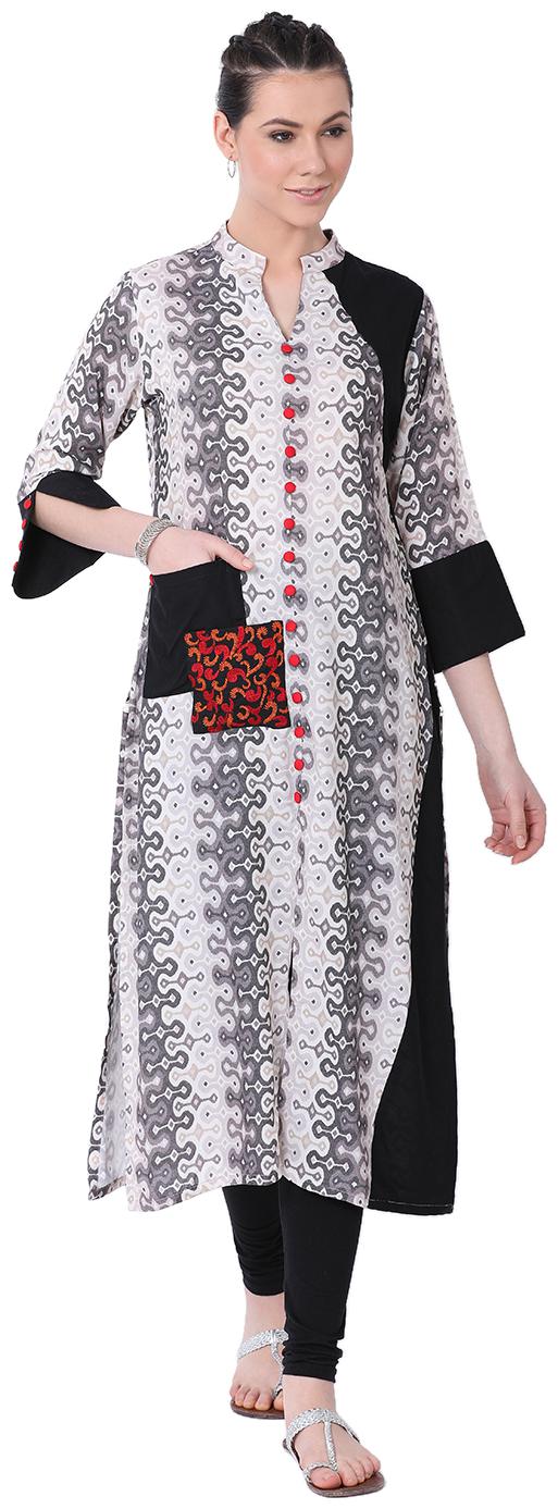 

LAGI Women Rayon Printed Kurta White