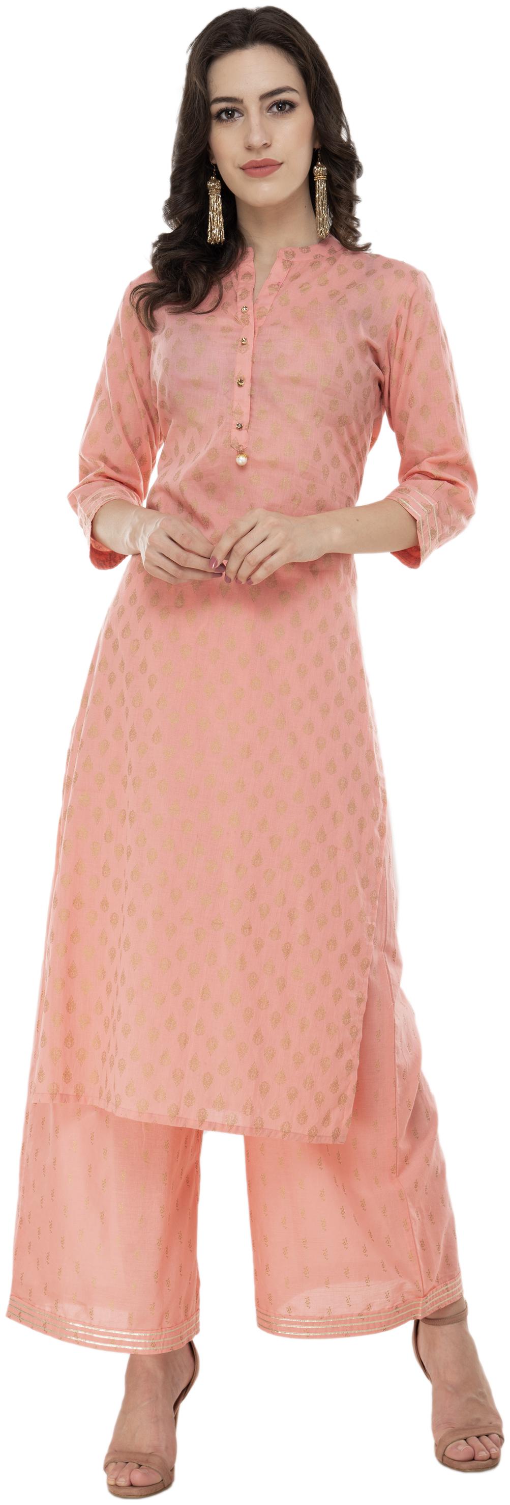 

LAGI Women Pink Printed Straight Kurta