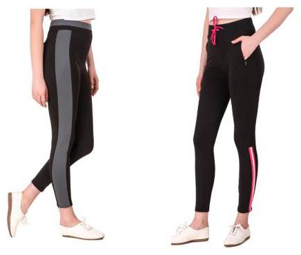 

LAIIRA Black strip Jeggings (Set of 2)