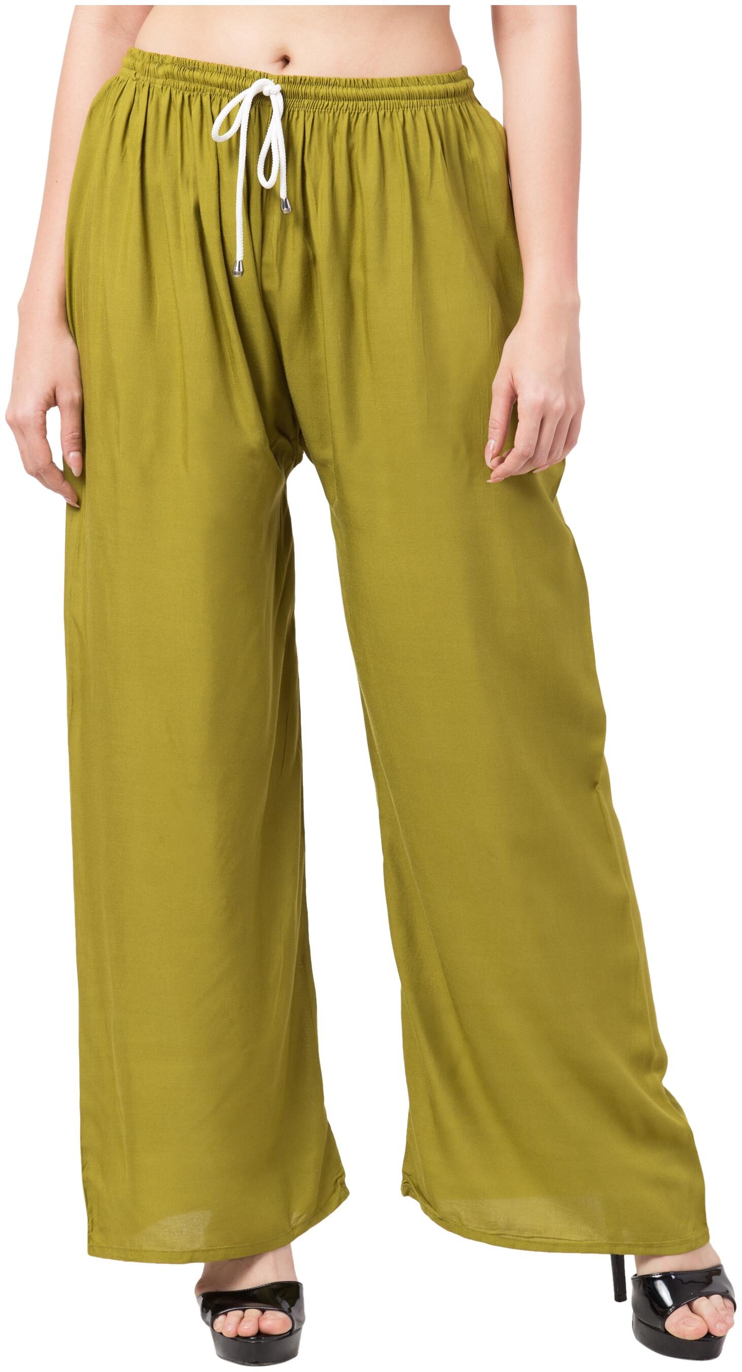 

Lalymart Green Solid Wide Leg Palazzo