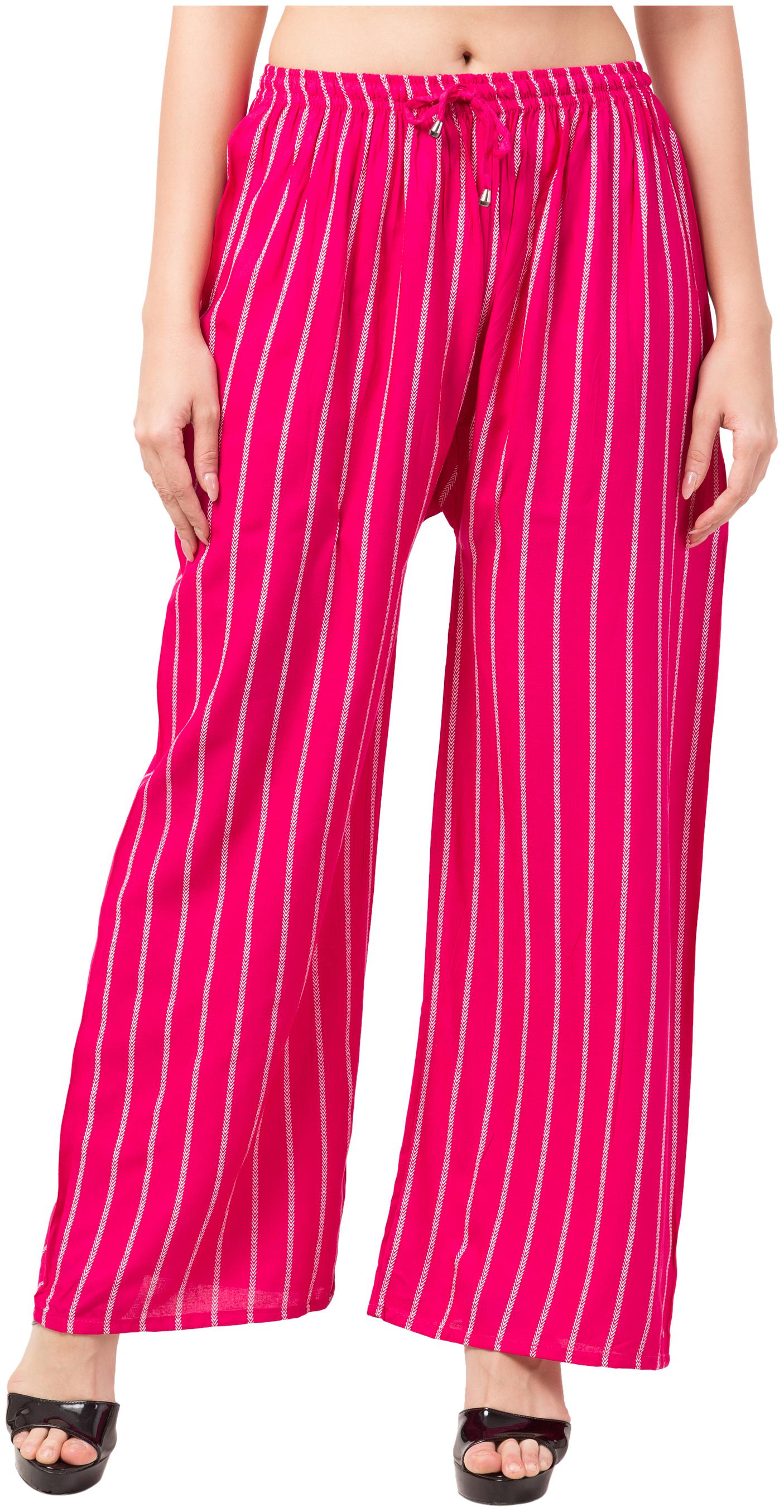 

Lalymart Pink Striped Wide Leg Palazzo