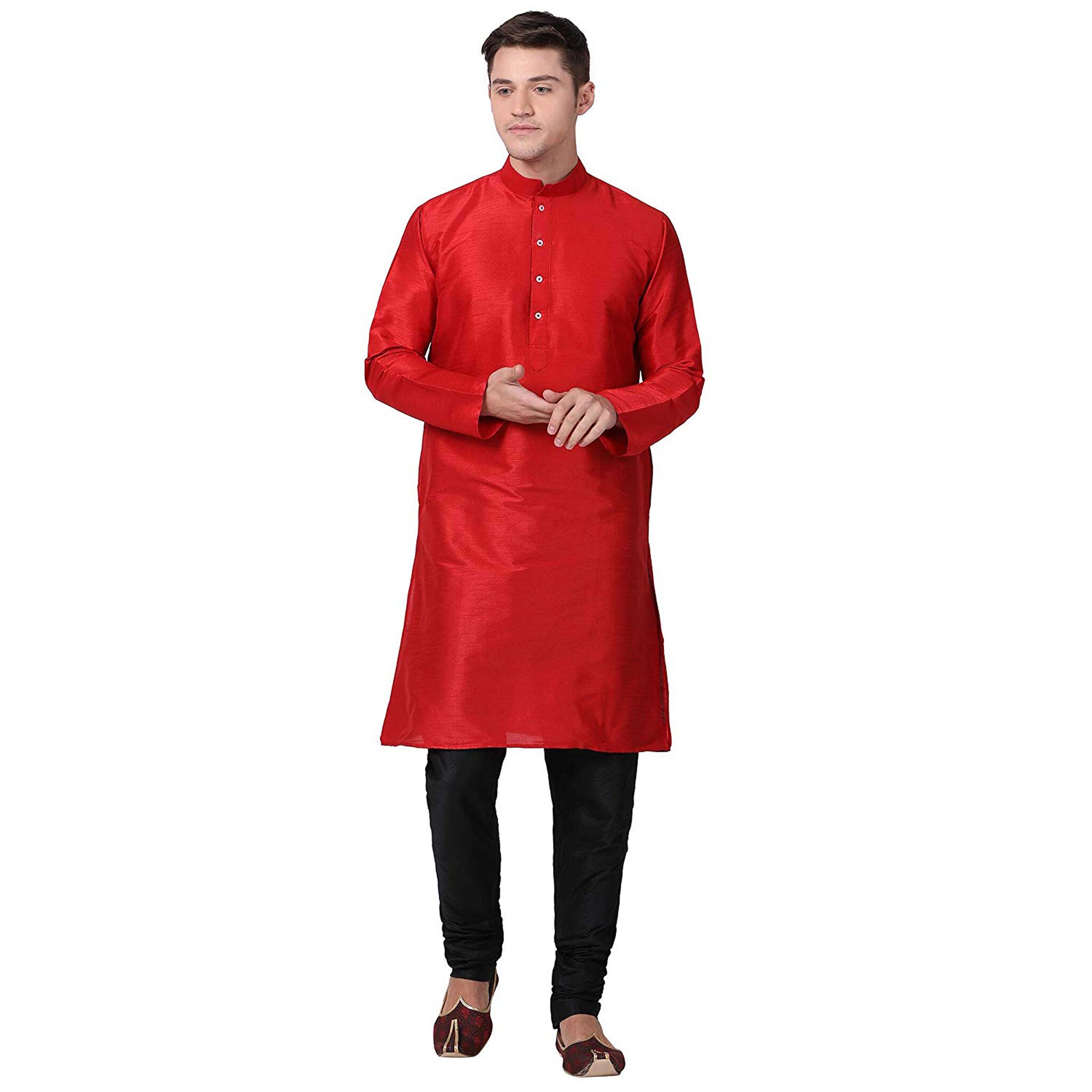 

Larwa Red Solid Kurta and Churidar