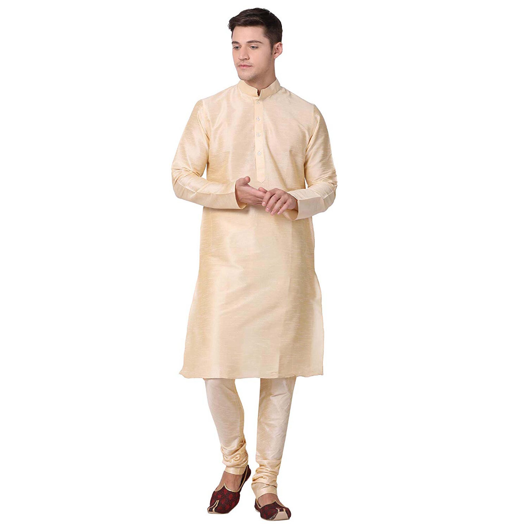 

Larwa Beige Solid Kurta and Churidar