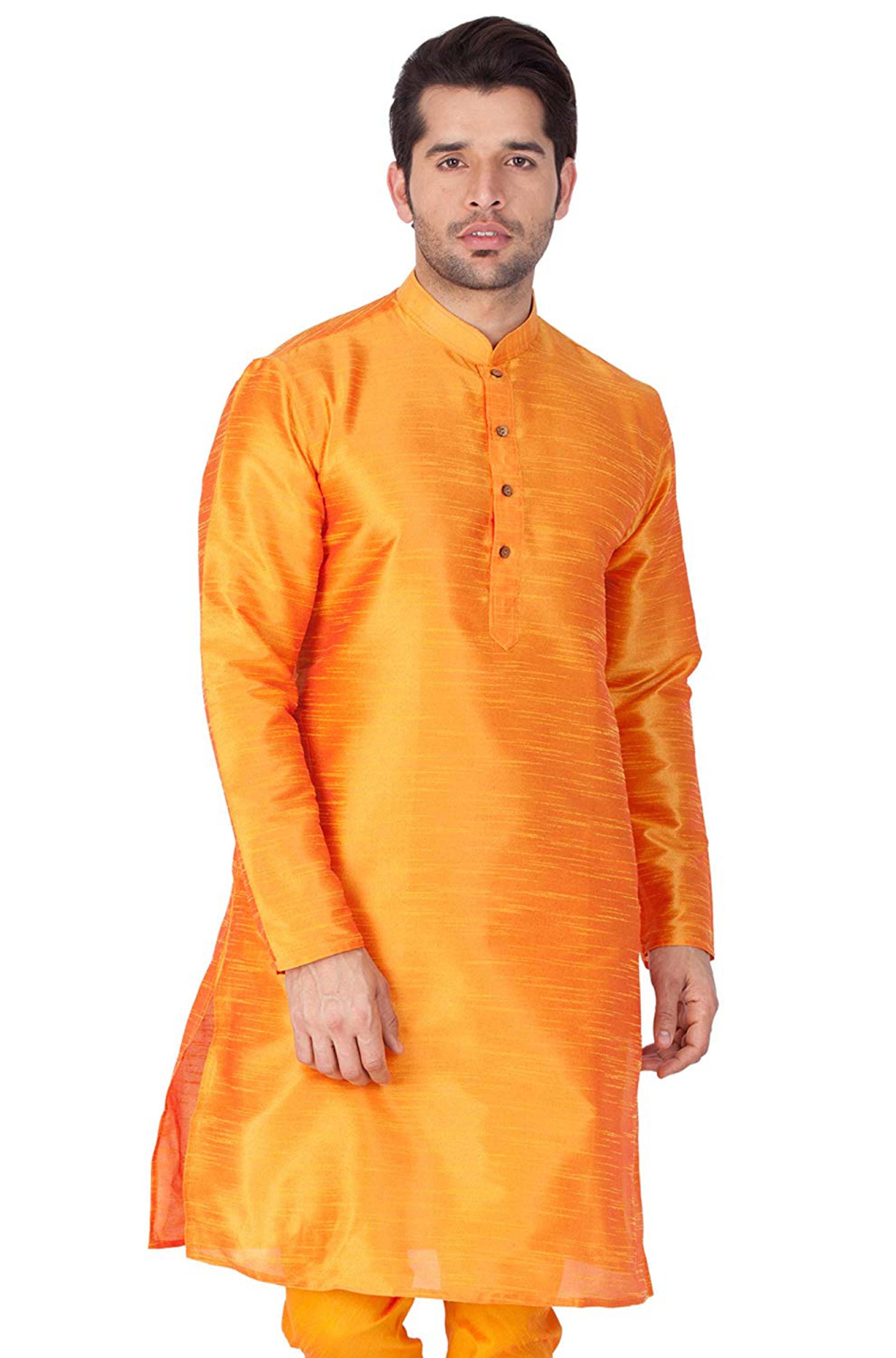

Larwa Men Yellow Regular Fit Kurta