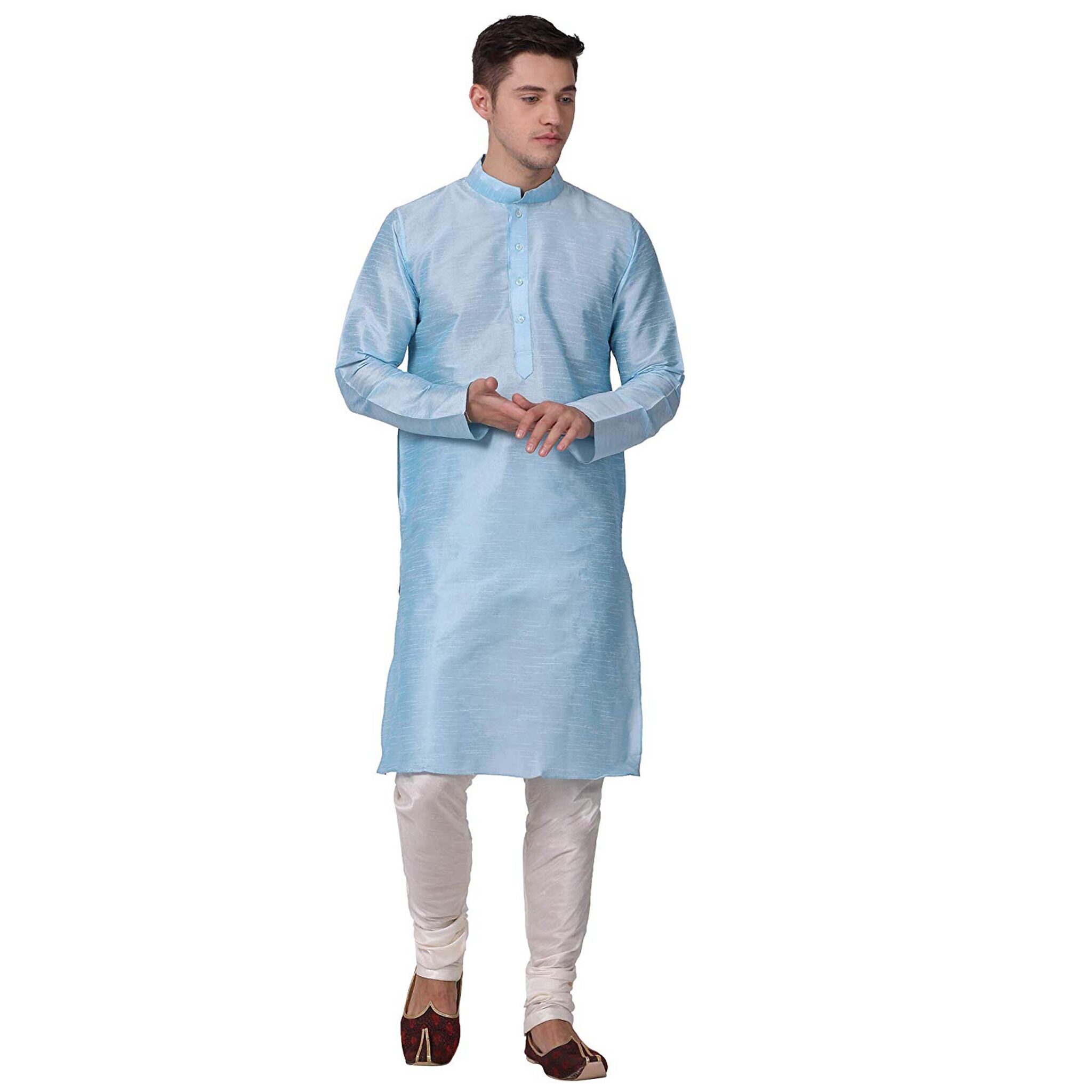 

Larwa Blue Solid Kurta and Churidar