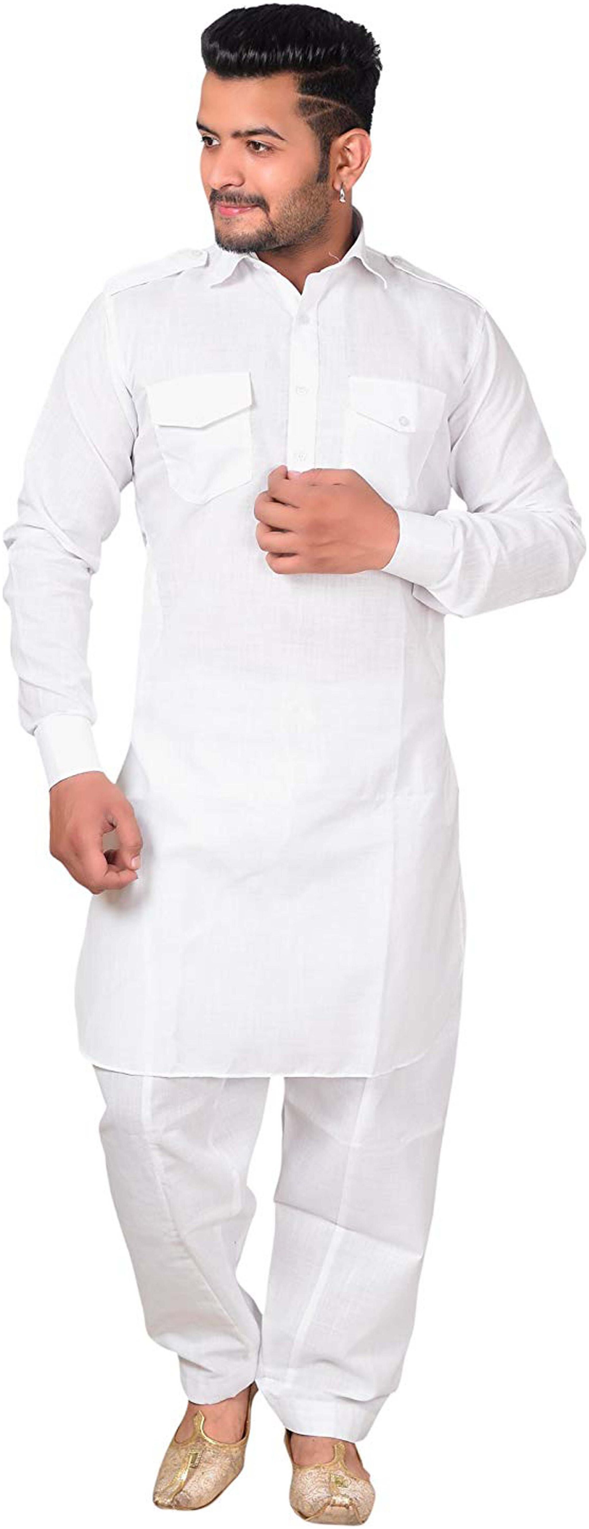 

Larwa Men White Regular Fit Kurta