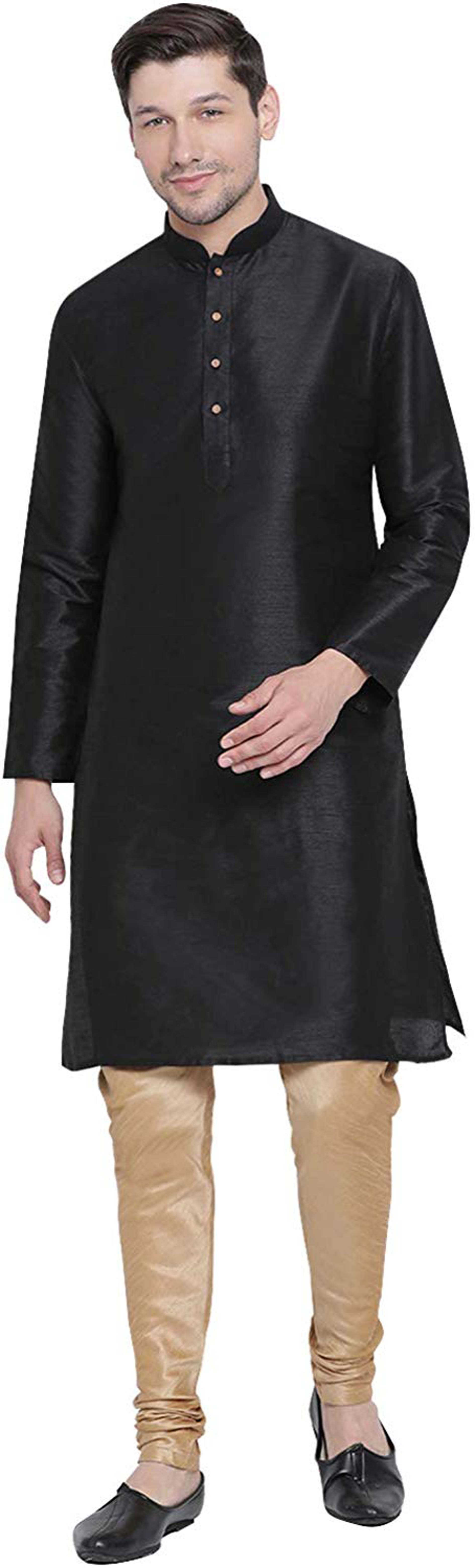 

Larwa Black Solid Kurta and Churidar