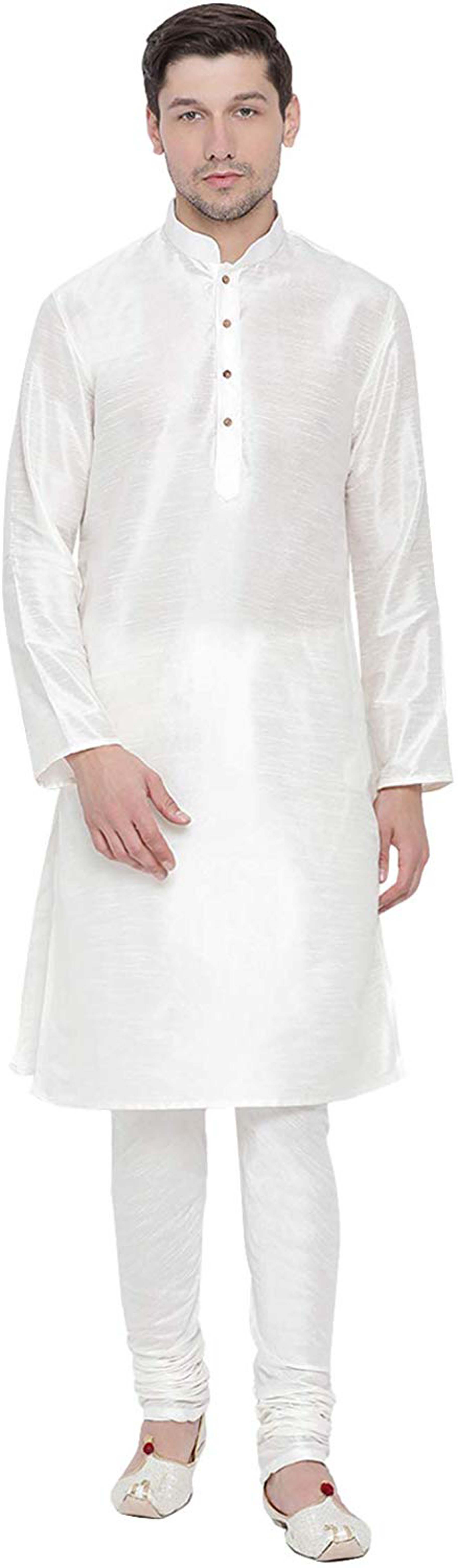 

Larwa White Solid Kurta and Churidar